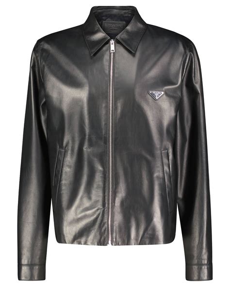 lederjacke prada herren|Prada.